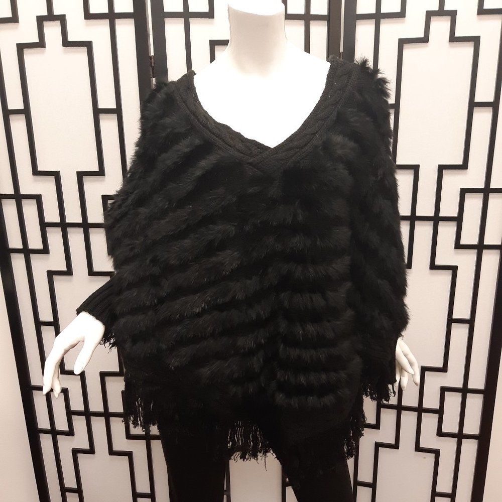 Love Token Real Rabbit Fur Poncho 😻